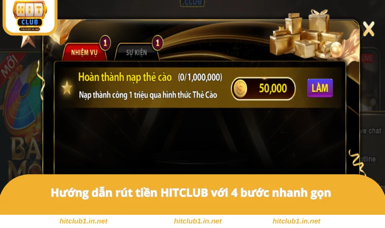 Hướng dẫn rút tiền HITCLUB với 4 bước nhanh gọn